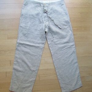 Hugo Boss Cabana X Light Brown Linen Casual Pants